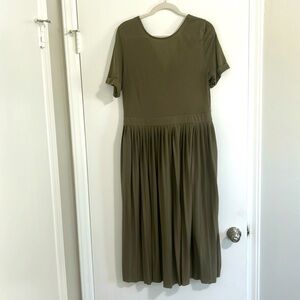 ASOS midi pleated dress with cross back